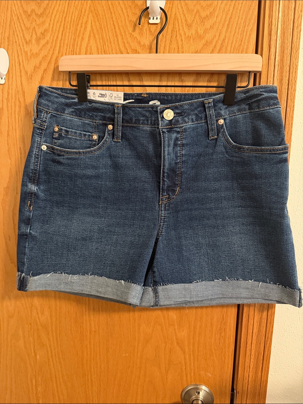 Seven7 Dark Blue Denim Jean Shorts